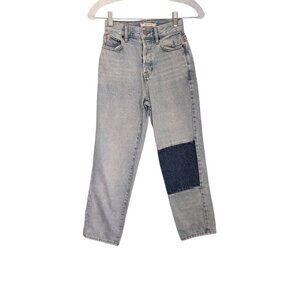 PacSun High Rise Straight Colorblock Jeans Denim Mom Jeans Womens‎ Size 22 EUC